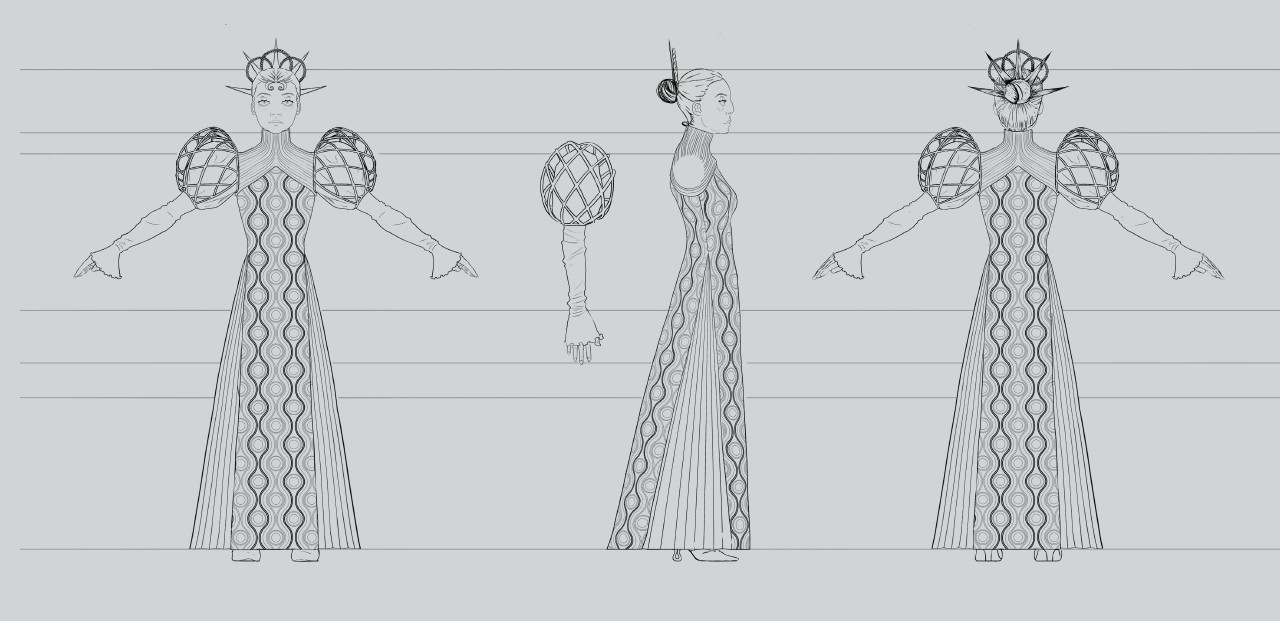 full-length turn queen dressed