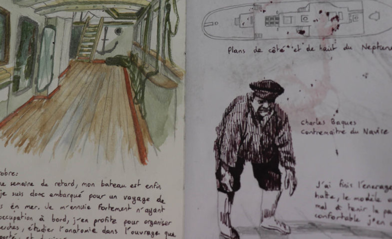 Projet étudiant d'un atelier création d'un carnet de voyage avec Christophe Dougnac à l'ESMA Toulouse