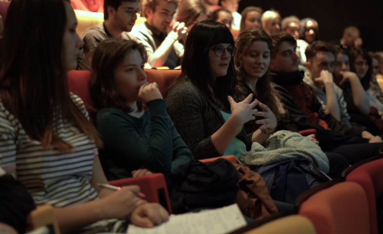 Etudiants de l'ESMA Lyon écoutant la conférence de Ubisoft Annecy