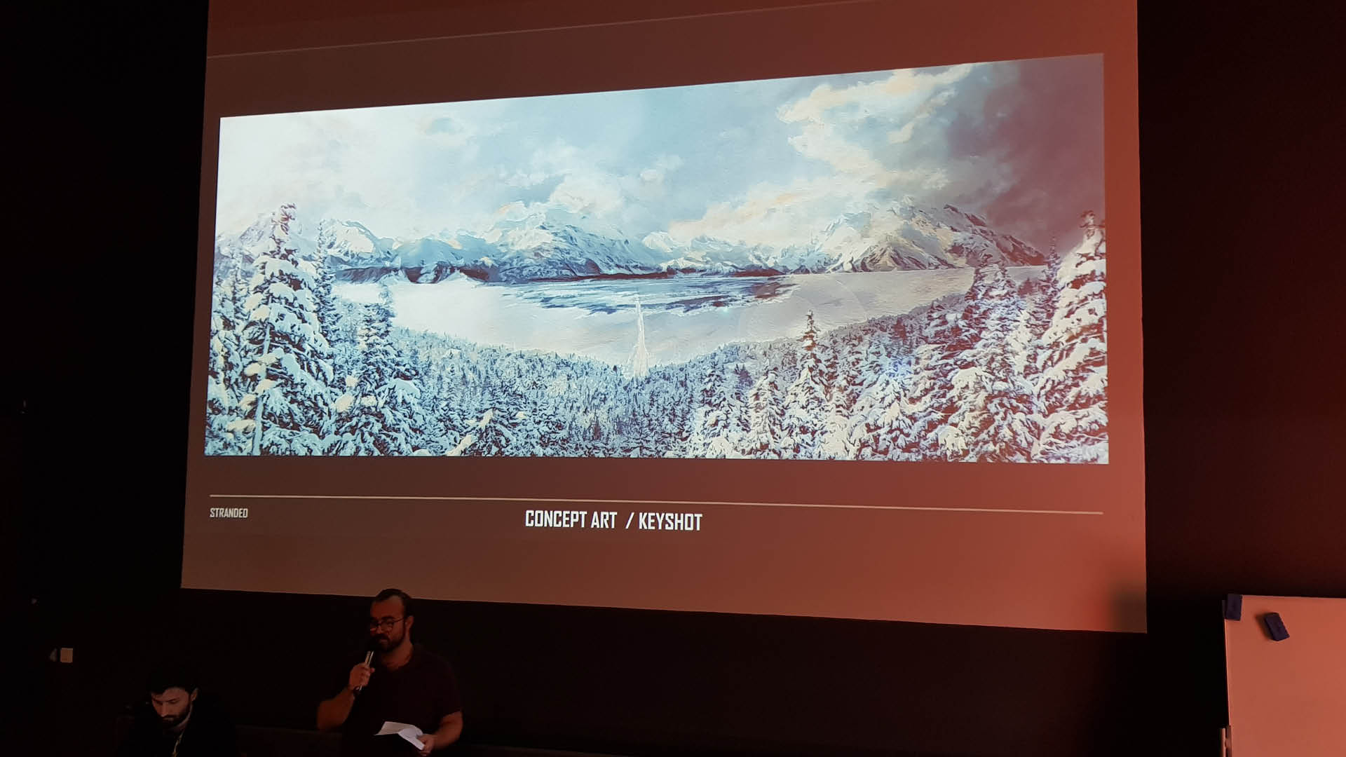 Alex Tregouet en séance de pitch au Cartoon Forum 2019