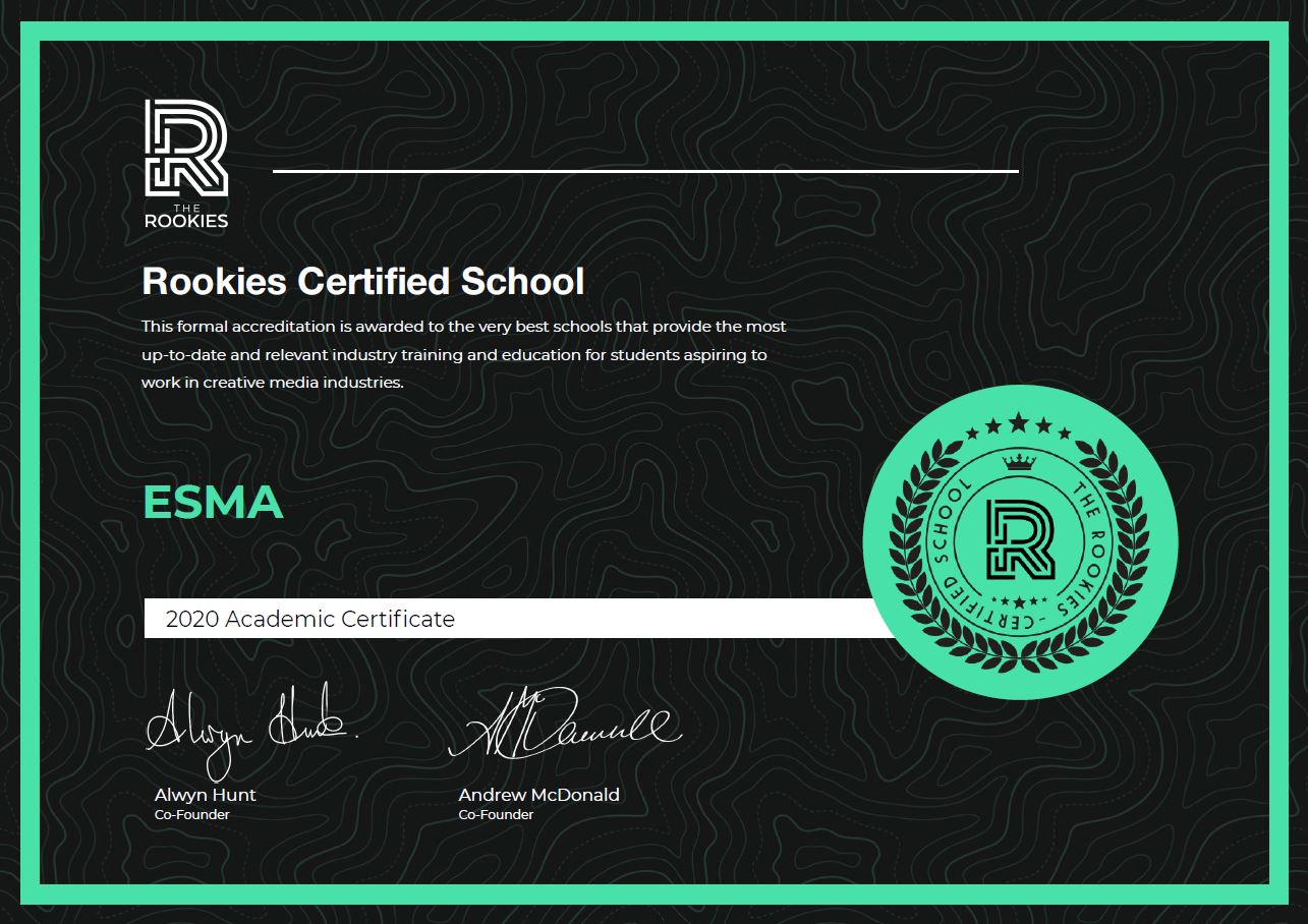 esma école certifiée par the rookies