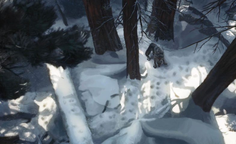 Illustration préparatoire film Alone a wolf's winter ESMA